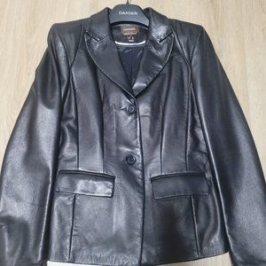 Canadian made Danier leather black blazer